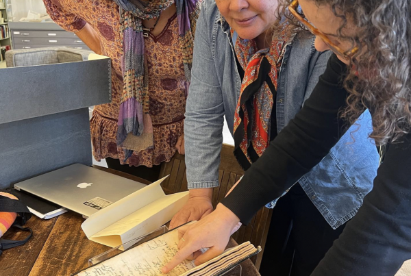 Christie Rawlins-Jackson, Susanne Ryan + IlaSahai Prouty, photo credit Sika Foyer at Cape Ann Museum Archives